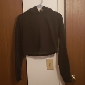 Garage Cropped Mesh-Back Hoodie Sz S